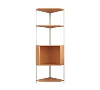 GEK208130 Scaffale Scaffale ad angolo in legno massello multistrato, libreria, mobile ad angolo triangolare for soggiorno Libreria(Natural,Piccolo)