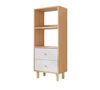 GEK208130 Scaffale Scaffale for libri aperto con doppi cassetti, con piedini Ripiano for esposizione in legno, for libri da ufficio Portaoggetti for forniture for studio Libreria