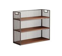 GEK208130 Scaffale Scaffale for libri in ferro con griglia a 3 livelli da scrivania, scaffale di grande capacità for la cucina casa, l'ufficio Libreria(Piccolo)
