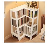 GEK208130 Scaffale Scaffale for libri in legno massello da parete for soggiorno, camera da letto a scomparsa, comodino, for studenti, piccola libreria, mensola angolare trapezoidale Libreria(Bianco)