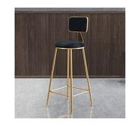 GEK208130 Sedia multiuso per bar, sala da pranzo, sedia per il tempo libero, con piedi alti e schienale, cuscino in pelle PU, sedia moderna (nero)