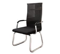 GEK208130 Sedia Ufficio Sedie da ufficio for riunioni Sedie da reception in rete imbottita con struttura cromata e schienale alto for l'home office Sedia da Scrivania(Nero)