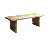GEK208130 Semplice Scrivania da ufficio moderna ed estetica, scrivania da ufficio con piano in lastra di pietra e gambe in legno massello Scrivere(M)