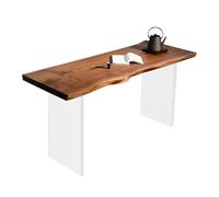 GEK208130 Semplice Scrivania in legno dallo stile semplice, ampia scrivania con ampio piano e gambe in acrilico, legno di noce nero Scrivere(M)