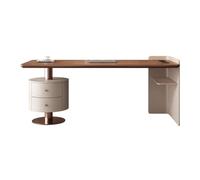 GEK208130 Semplice Scrivania moderna con 2 cassetti e prese di corrente, postazione di lavoro for PC con ripiani portaoggetti Scrivere(L)