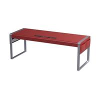 GEK208130 Semplice Scrivania moderna e minimalista for ufficio domestico con piano in pelle rossa, struttura in metallo stabile e prese di ricarica Scrivere(M)