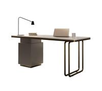 GEK208130 Semplice Scrivania moderna for PC portatile, scrivania robusta e di lusso con piano in pietra e gambe robuste for casa e ufficio Scrivere(M)