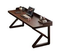 GEK208130 Semplice Scrivania moderna for ufficio in legno massello color noce con gambe a forma di K, spaziosa scrivania minimalista for laptop Scrivere(L)