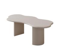GEK208130 Semplice Scrivania moderna in legno massello bianco, scrivania da studio a forma di nuvola, scrivania for laptop for ufficio domestico e camera da letto Scrivere(XL)