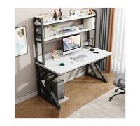 GEK208130 Semplice Tavolo da PC Desktop Home Desk Hutch Tavolo all-in-one Combo Hole Board Studio Tavolo da gioco Camera da letto Scrivania da ufficio Scrivere(Bianco,110x60x170cm)