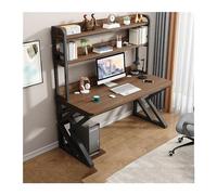 GEK208130 Semplice Tavolo da PC Desktop Home Desk Hutch Tavolo all-in-one Combo Hole Board Studio Tavolo da gioco Camera da letto Scrivania da ufficio Scrivere(Bruin,100x60x170cm)
