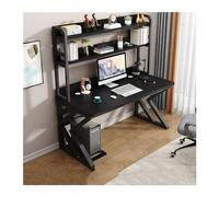 GEK208130 Semplice Tavolo da PC Desktop Home Desk Hutch Tavolo all-in-one Combo Hole Board Studio Tavolo da gioco Camera da letto Scrivania da ufficio Scrivere(Nero,80x60x170cm)