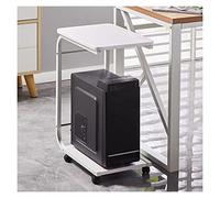 GEK208130 Ufficio Supporto for stampante con ruote girevoli Carrello porta CPU a 2 livelli for Tavolo mobile for PC portatile for ufficio domestico Tavolo per stampante(Bianco)