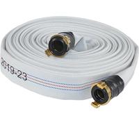 GEKA Tubo di costruzione con attacco rapido (misura tubo 1 1/4", diametro interno 32 mm, lunghezza 15 m, colore bianco, frizione in ottone, per cantieri, tubo stabile)