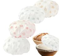 Gekamoyue 4 Pezzi Coperchi per Lievitazione, Riutilizzabile Accessori per Lievitazione Pane, Tappo Elastico per Pane