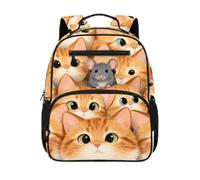 Gekhuqory Art Cats - Borsa per libri da bambina, Design gatto e topo, Mini, Classico
