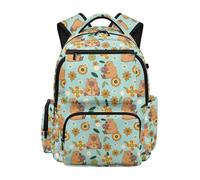 Gekhuqory Capybara Cherry Bookbag per bambini, Capibara nel campo dei fiori, M, Classico