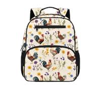 Gekhuqory Howling Wolf - Zaino unisex per bambini, Fiori di campo Galli, Mini, Classico