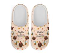 Gekhuqory Pantofole da donna con decorazione autunnale, calde e soffici, in morbido cotone, antiscivolo, per donne e ragazze casual, Ringraziamento Autunno Turchia, 42.5/43.5 EU