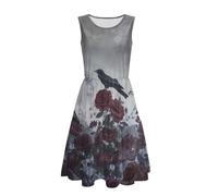 Gekhuqory Prendisole Gatto Nero, Uccello Rose Corvo, L