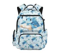 Gekhuqory Sea Otter - Borsa per libri multi-tasca per lo sport, Modello Acquerello Tartaruga Marina & Stella Marina, M, Classico