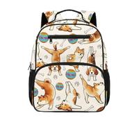 Gekhuqory Zaino da scuola per ragazze con design a forma di gatto, Corgi Play Pattern, Mini, Classico