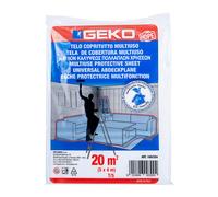 Geko - 100-323 - Telo copritutto - 4 x 4 m - 16 mq - 80-90 gr - HDPE - trasparente - Geko - 101969 - Conf. da 1 Pz. - 100-323