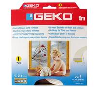 Geko 940008, Guarnizione autoadesiva per porte e finestre, L: 6 m, L x A: 9 x 3 mm, tenuta massima: 5 anni, Bianco (bianco)