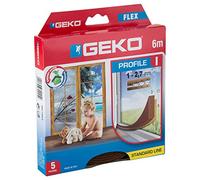 Geko 940009 - Isolante per porte e finestre "I-Profil" autoadesivo, ritagliabile, lunghezza 6 m, 9 x 3 mm, durata 5 anni, colore: marrone
