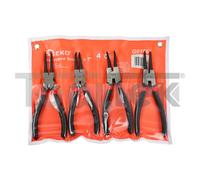 GEKO G01661 SET PINZE PROFESSIONALI PER ANELLI ELASTICI SEEGER 180mm 4pz TOOLTEK