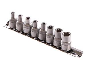 Geko G13530 - Set di chiavi Torx E4-E14 CRV 3/8", 8 pezzi, multicolore