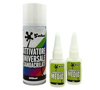 Geko Kit Colla terminali pesca 2 ciano acrilato 20g - Attivatore 200 ml