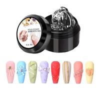 Gel 3D, Adesivo per Estensioni 3D Senza Risciacquo, Gel Per Styling Punta Francese, Per Cura Manicure Pedicure Domestica Donne e Ragazze con Decorazioni Strass e Foglina