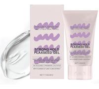 Gel ai semi di lino a tenuta forte, gel modellante per ricci definiti, tenuta a lunga durata e lucentezza naturale per capelli ricci, crespi o mossi