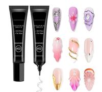 Gel Colla per Unghie 15ml - Colla Gel per Tip UV, Costruttore Modellante per Nail Art 3D, Solid Nail Glue per Strass e Decorazioni