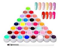Gel Colore Unghie UV Pigmento Art 36 colori, Smalto Per Unghie Pigmento Set Gel UV Polacco Solido 0.44oz*36