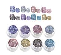Gel con glitter, Set da 8 pezzi per manicure a casa, Set di gel per le unghie con glitter, Regalo per ragazze mamma moglie donna figlia fidanzata