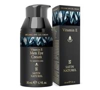 Gel Contorno Occhi Uomo 30 ml - Crema Viso Antirughe - Vitamina E + Acido Ialuronico - per Occhiaie - Satin Naturel