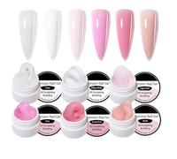Gel Costruttore per Unghie 6 Colori Solid Manicure Extension Top Coat | Gel Modellabile 3D per Unghie per Styling, Scultura, Modellatura, Estensione in Salone