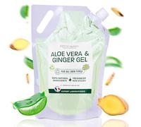 Gel di Aloe Vera & Zenzero - Idratante e Rassodante Naturale - Con Aloe Fresco Ecologico della Spagna - Uso viso, corpo e capillare - Post-Solar, Gambe stanche, After Shave (5000)
