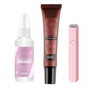 Gel di colla per unghie solido, colla per unghie in gel solido, colla gel per unghie forte e durevole, forte adesivo in gel resistente a lunga durata per finti, spray solvente avanzato per unghie