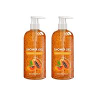 Gel di doccia idratante per il controllo dell'olio di papaia, viso e bodywash con sapone multi-azione, formula bilanciata al pH per donne e uomini sensibili alla pelle (2Pcs)