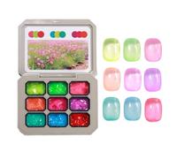 Gel di Nailsart, gel per sculture a gradiente, kit polacco a 9 colori, consistenza 'applicazione liscia, formula facile pulita, 1 set, per viaggi domestici del salone o principianti