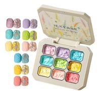 Gel di pittura | 9 colori gel gradiente | Sponge Pat Applicazione Care di bellezza di lunga durata arcobaleno manicure solido arte | Set di ideale per lo stile fai -da -te, l'uso del s