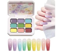 Gel Di Pittura Per Unghie - Texture Cremosa, Gels 3D, Colore | 2.5MLX9 Set Con Singolo E 9 Tonalità Stamping Solping, Strumento Idealle Salone Domestico Famiglia Manicure Femminile