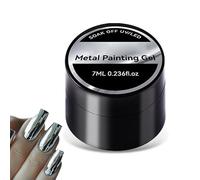 Gel di smalto riflettente, gel per unghie 3D | Smalto per gel dipinto in argento 7 ml di accessori per la misurazione, smalto per unghie 7 ml di smalto in metallo argento | di smalto in me
