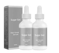 Gel di zucchero desossiribosio per la crescita dei capelli, siero per la crescita dei capelli, favorisce la ricrescita dei capelli e riduce la perdita di capelli, per uomini e donne (2 pezzi)