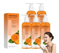 Gel doccia al kaki per anziani, detergente profondo e idratante per viso e corpo, uso quotidiano, per uomini e donne. Deodorante e antiodori, arricchito estratto (5PCS)