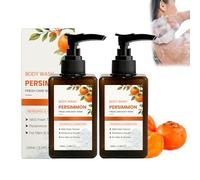 Gel doccia al profumo di cachi per anziani, detergente e idratante profondo, profumo fresco di cachi, detergente per il corpo delicato e idratante, per uso quotidiano (2 pezzi)