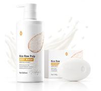Gel doccia al riso, 500 ml, delicatamente profumato, con schiuma vellutata per una freschezza di lunga durata e una cura rivitalizzante con sapone di riso, per uomini e donne